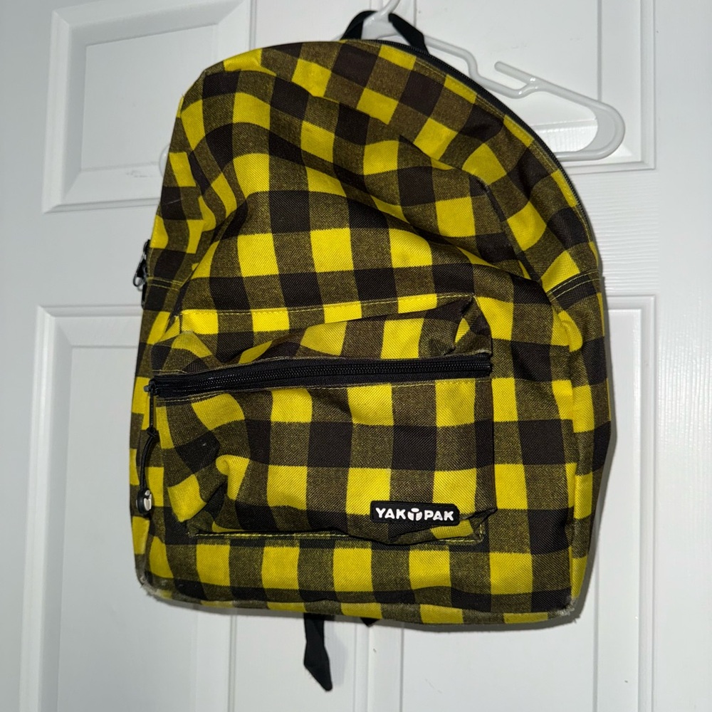 Yak Pak Plaid Backpack in Yellow and Black